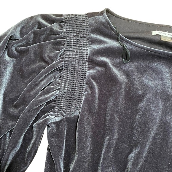 Calvin Klein Gray Velvet Midi Dress - Picture 5 of 8